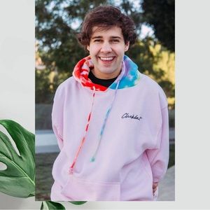 ✨NEW David Dobrik x FanJoy | Clickbait YouTuber Pink Tie Dye Hoodie Sweatshirt